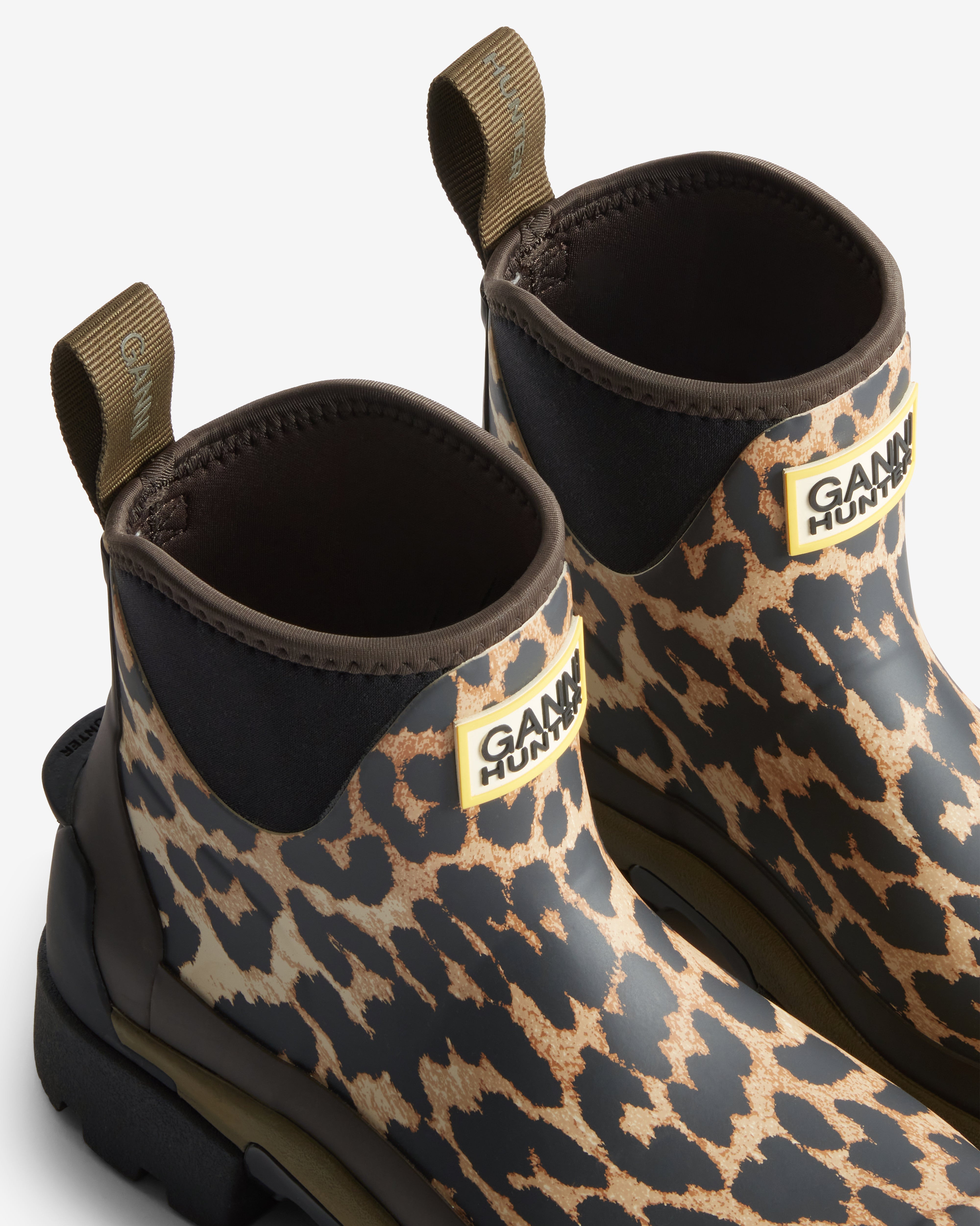 GANNI X Hunter Womens Balmoral Ankle Boot Leopard / Black