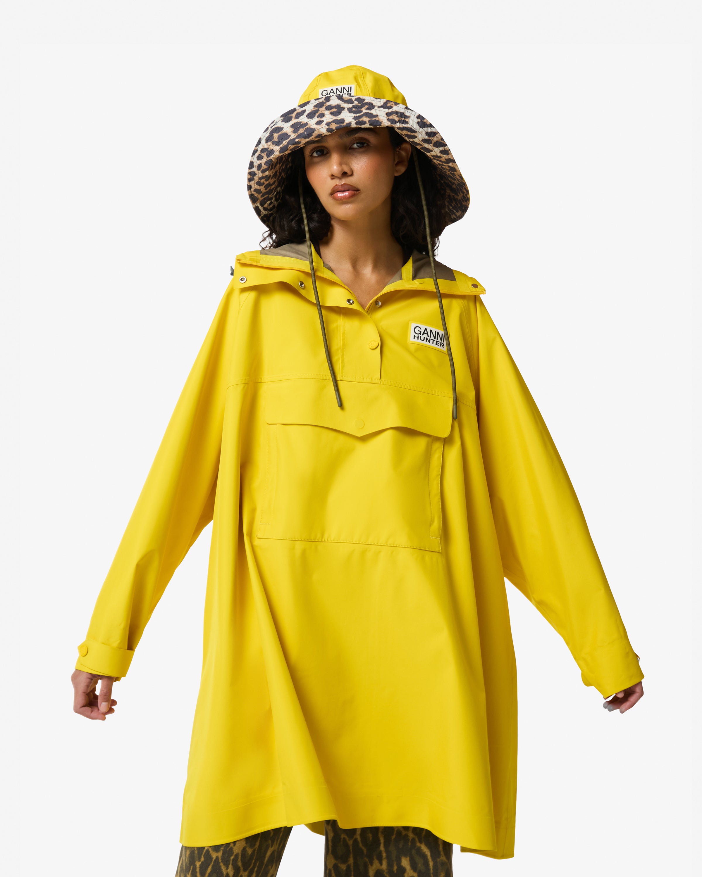 GANNI X Hunter Unisex Waterproof Poncho Lemon