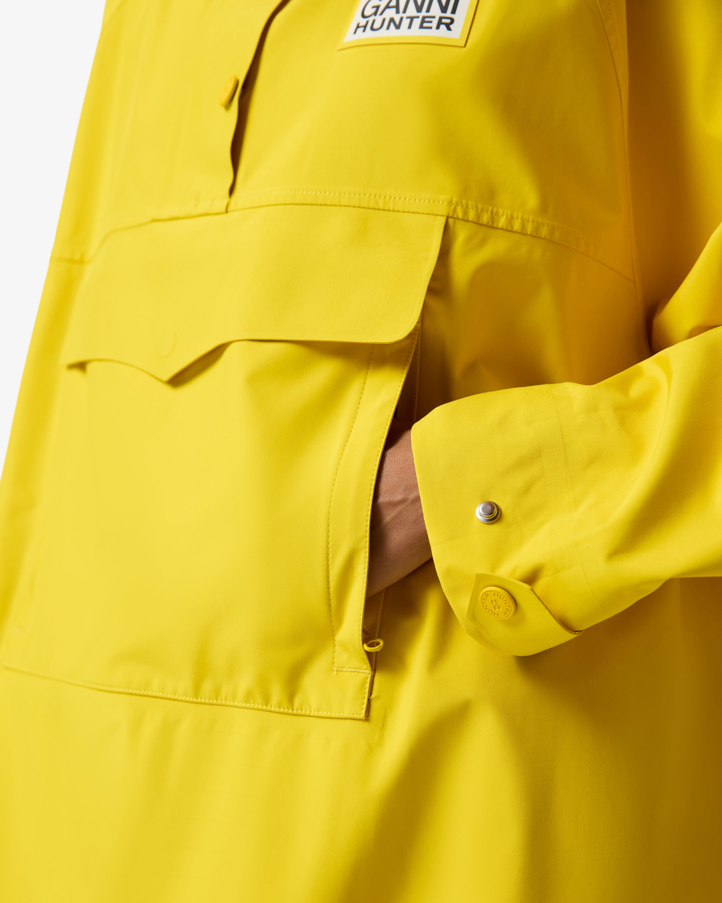 GANNI X Hunter Unisex Waterproof Poncho Lemon