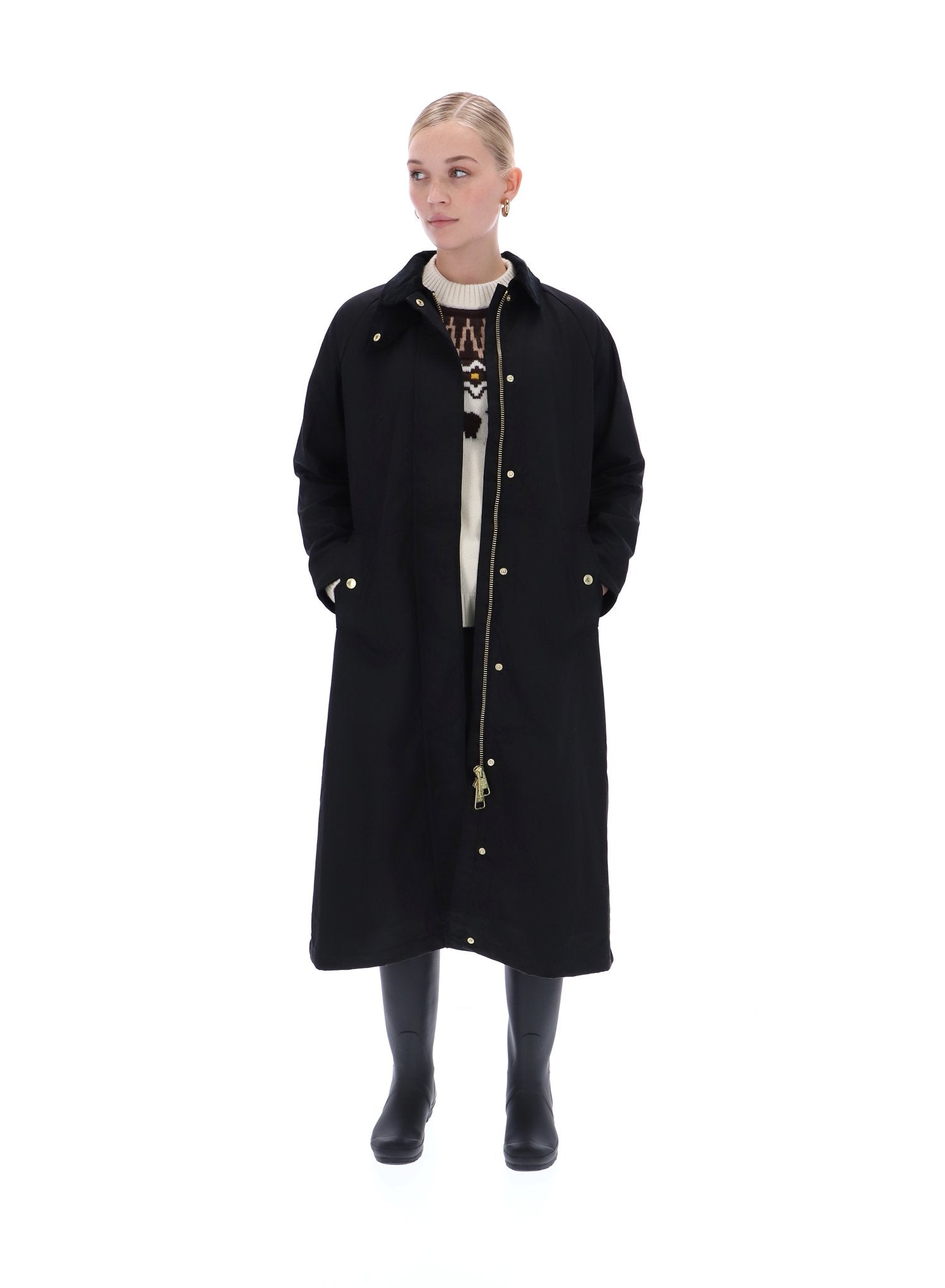 Harrow Long Line Waxed Jacket Black