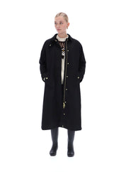 Harrow Long Line Waxed Jacket Black