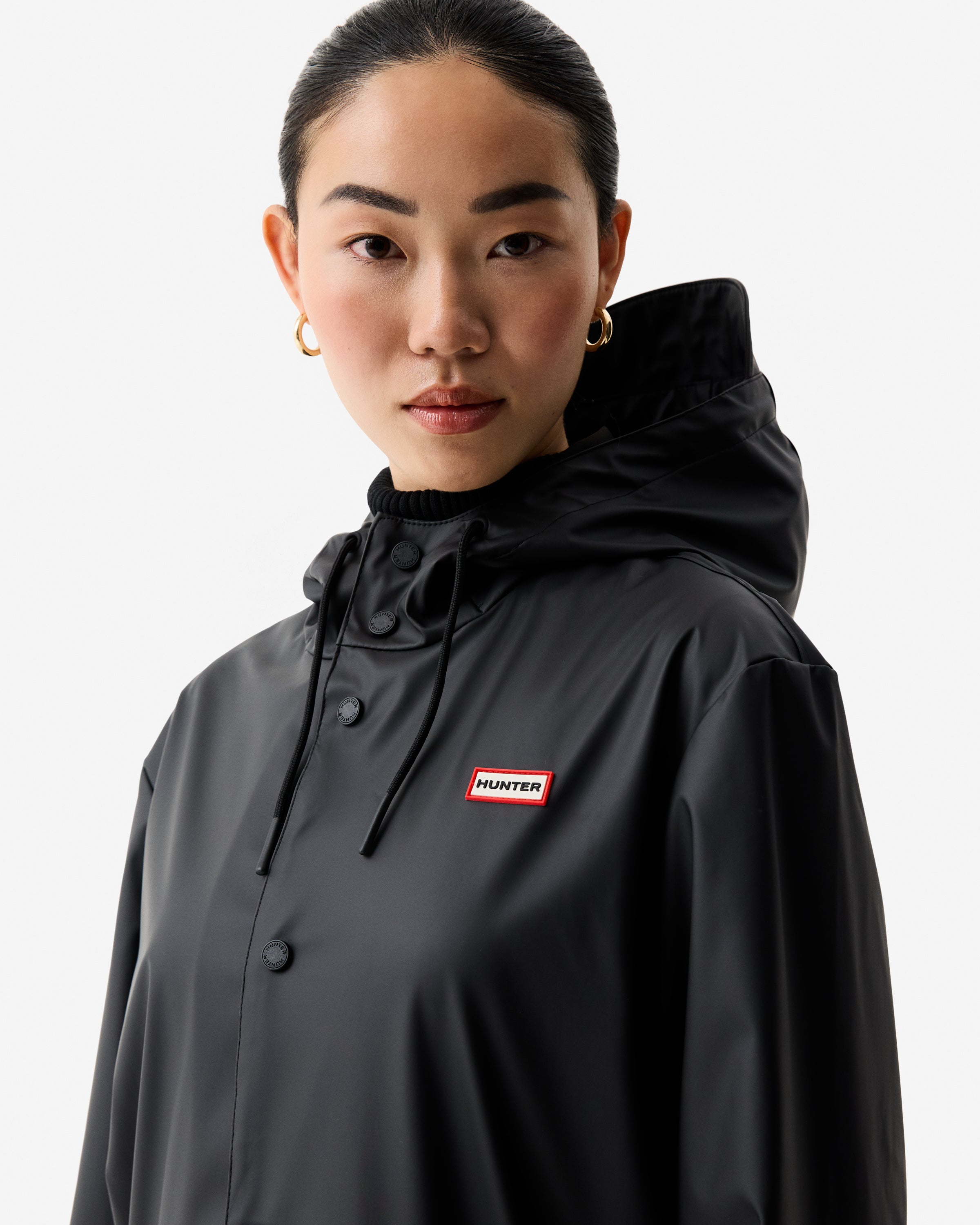 Unisex Downpour Jo Rain Parka Black