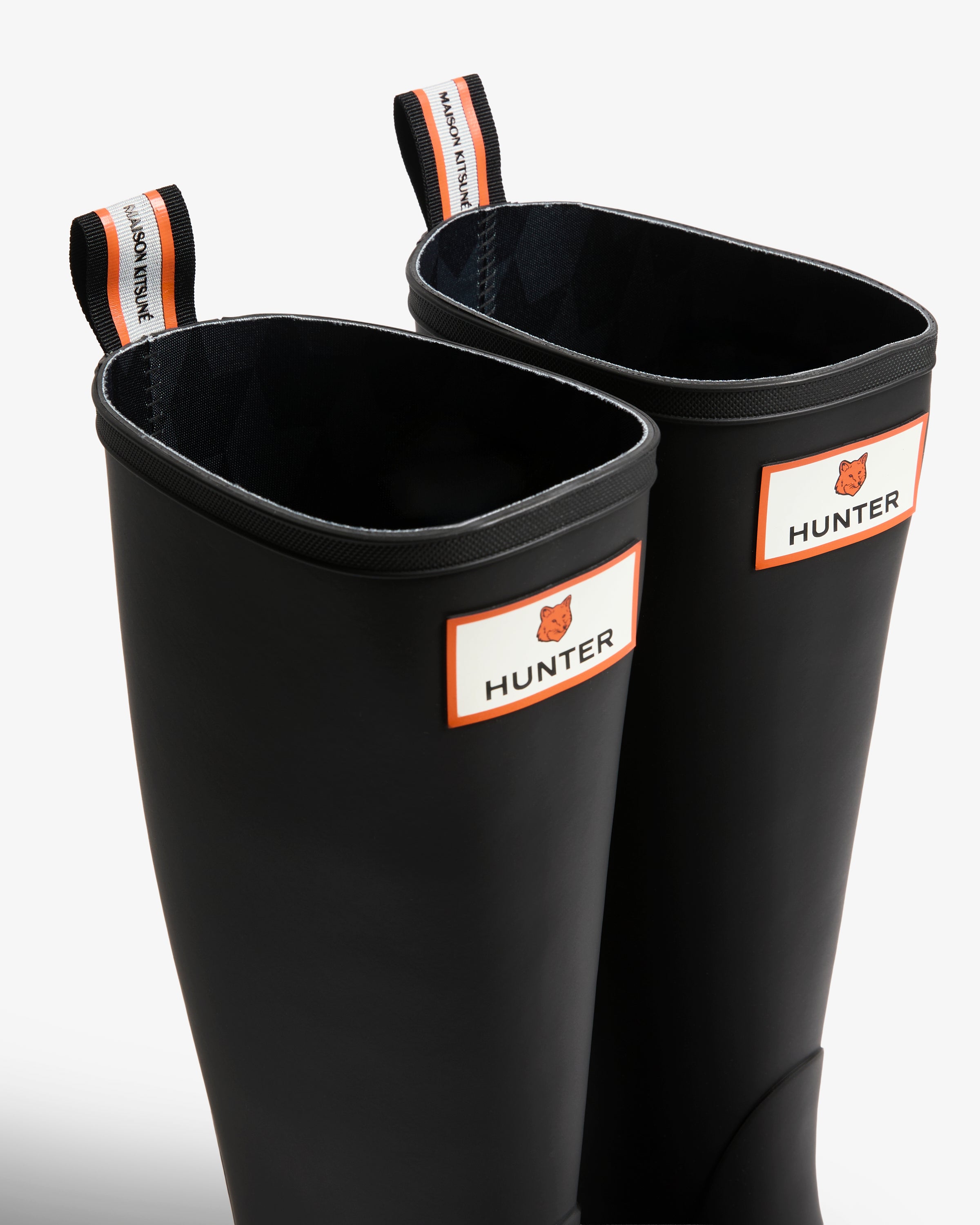 HUNTER ブラック 防水ブーツ UK11 us12 Hunter Boots Maison Kitsune X Hunter Unisex Downpour Tall Black