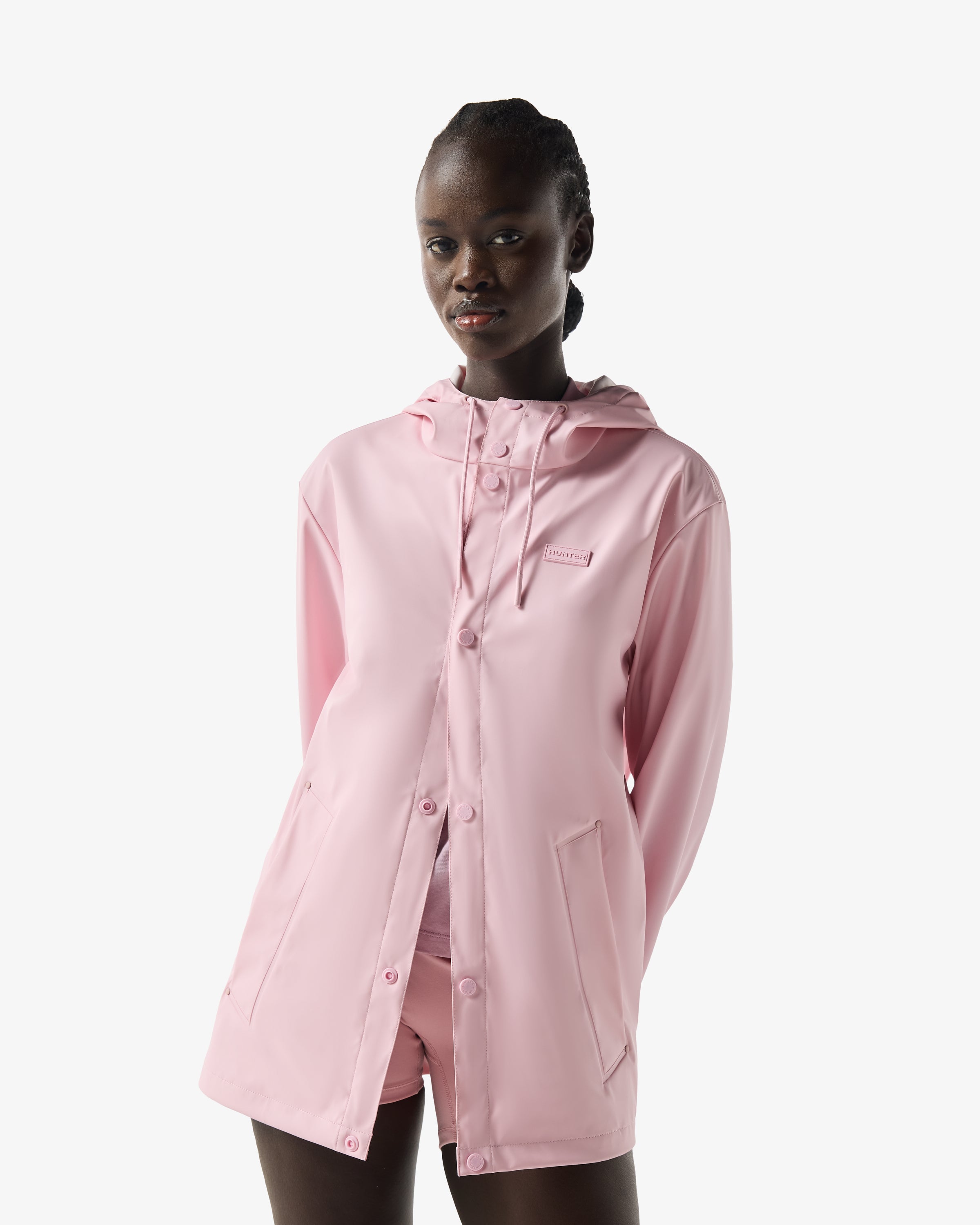 Unisex Downpour Izzy Hooded Rain Jacket Pink Parfait