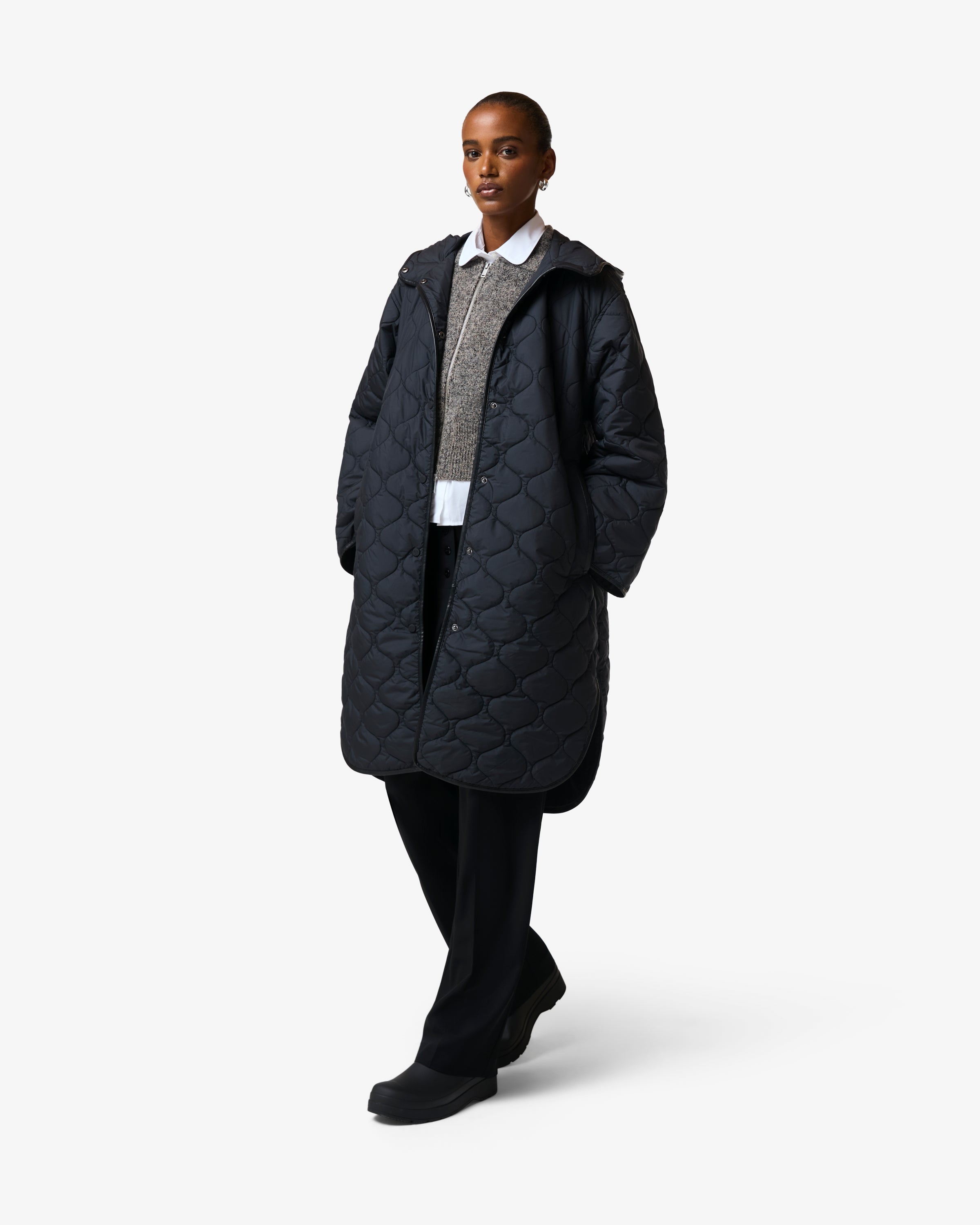 Lyne Quilted Parka Black