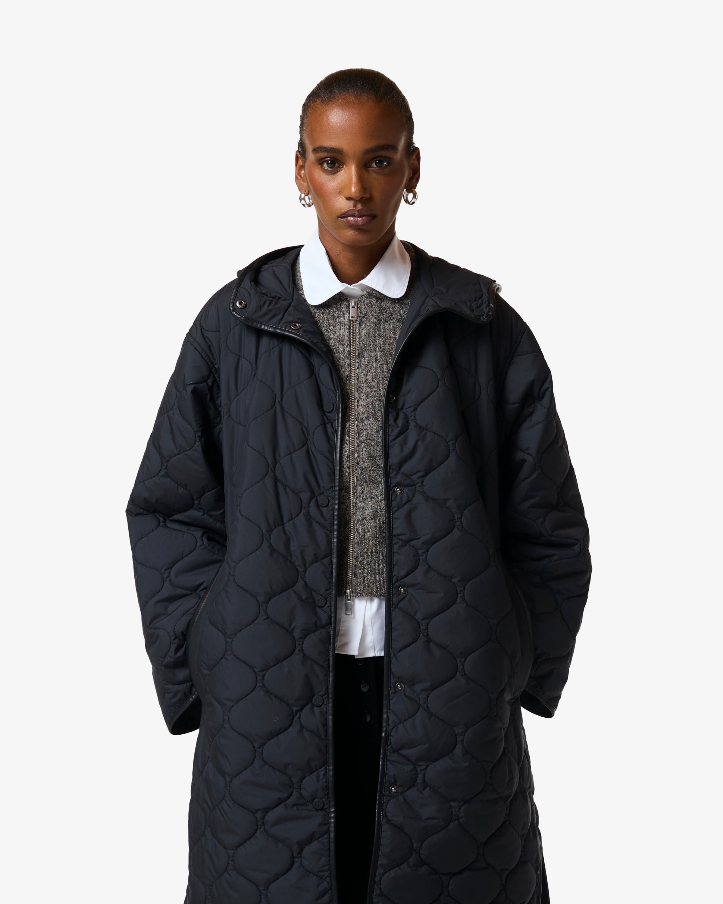 Lyne Quilted Parka Black