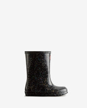 Kids First Classic Giant Glitter Rain Boot Black