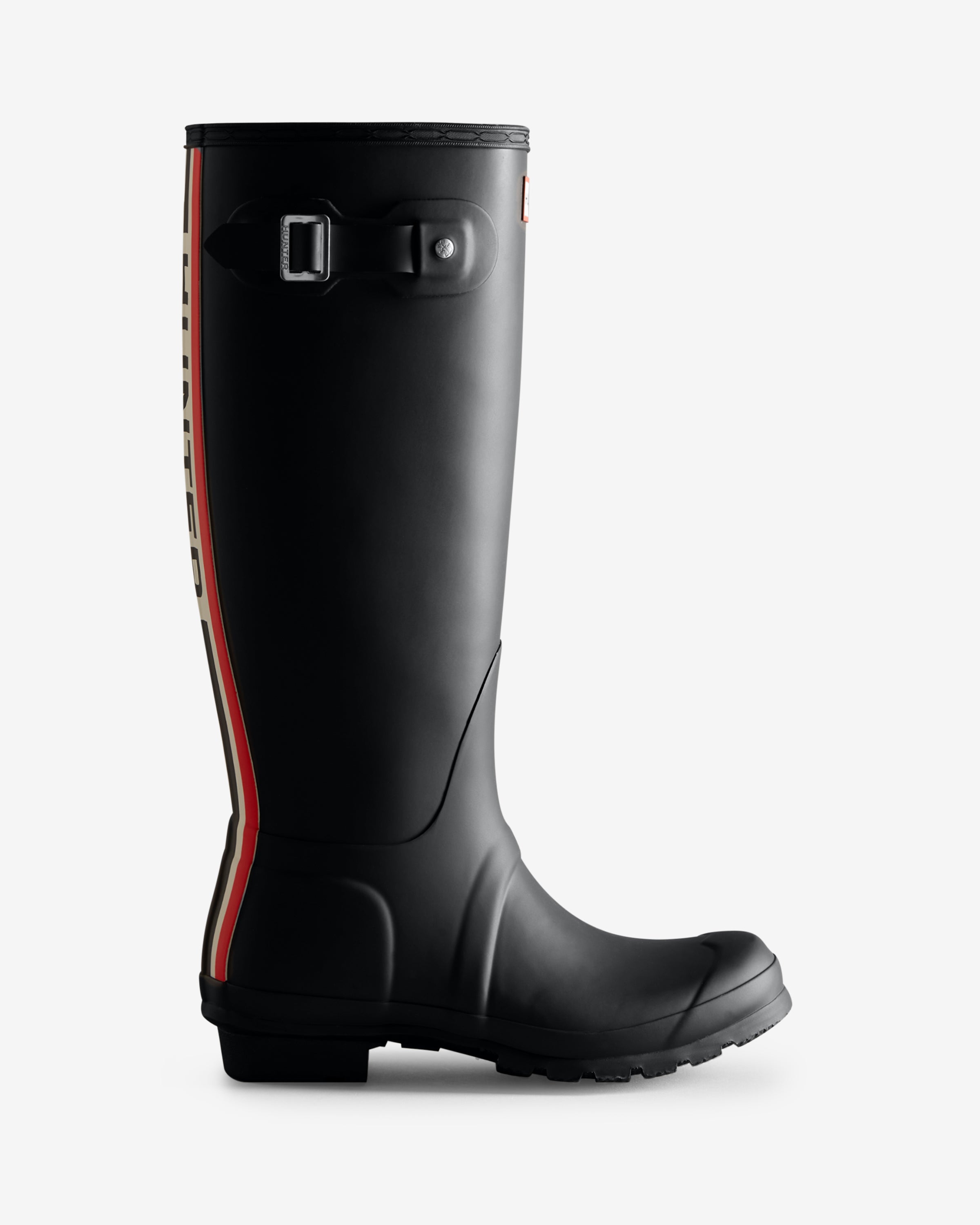 【美品】HUNTER☆BACKSTRAP PRINT BOOT 23センチ 黒色 W Orignal Tall Backstrap Print Black