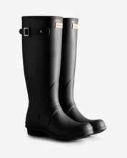 Women's Tri-Colour Logo Backstrap Tall Boots Black