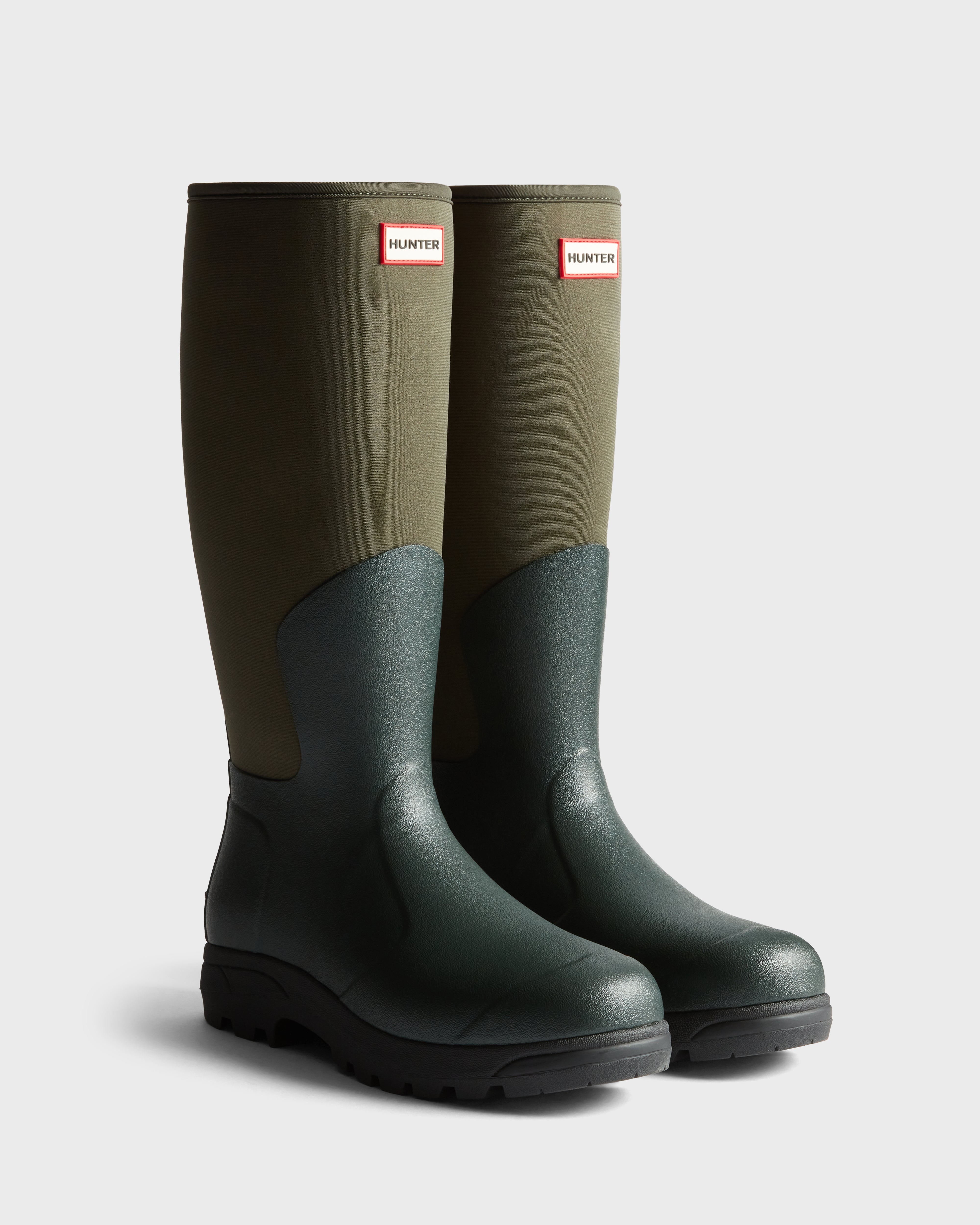 Unisex Balmoral Neoprene Tall Boot Dark Olive Black